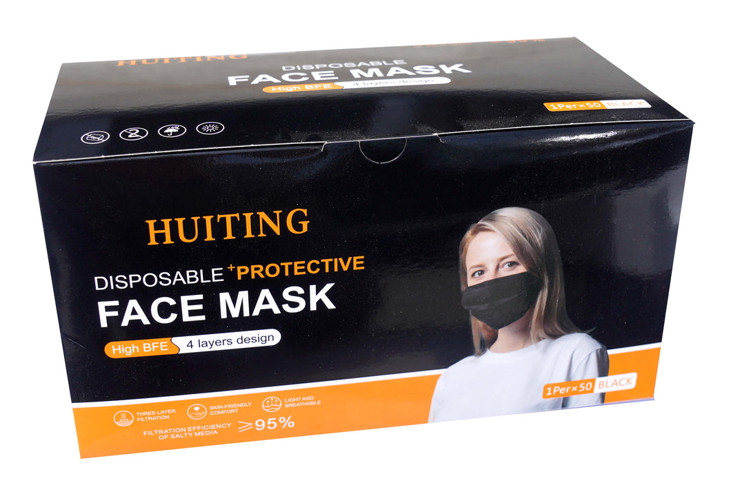 Face Masks Independent Packaging 1per x 50 BLACK